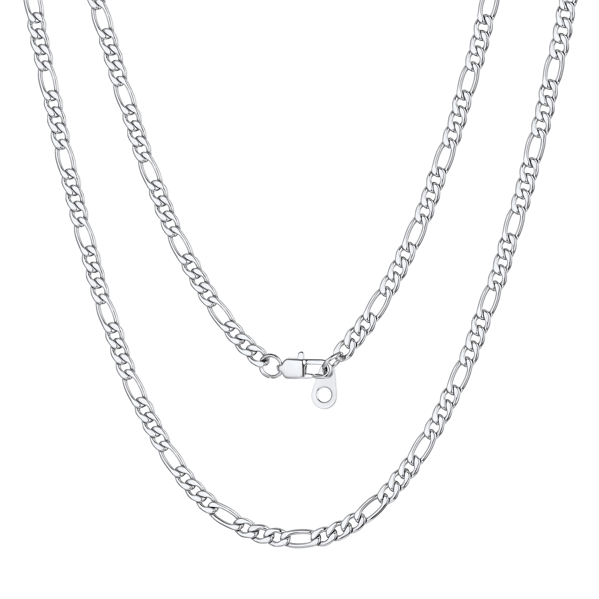 Figaro Link Chain Necklace for Men Boys, 3/5/8/12MM Wide