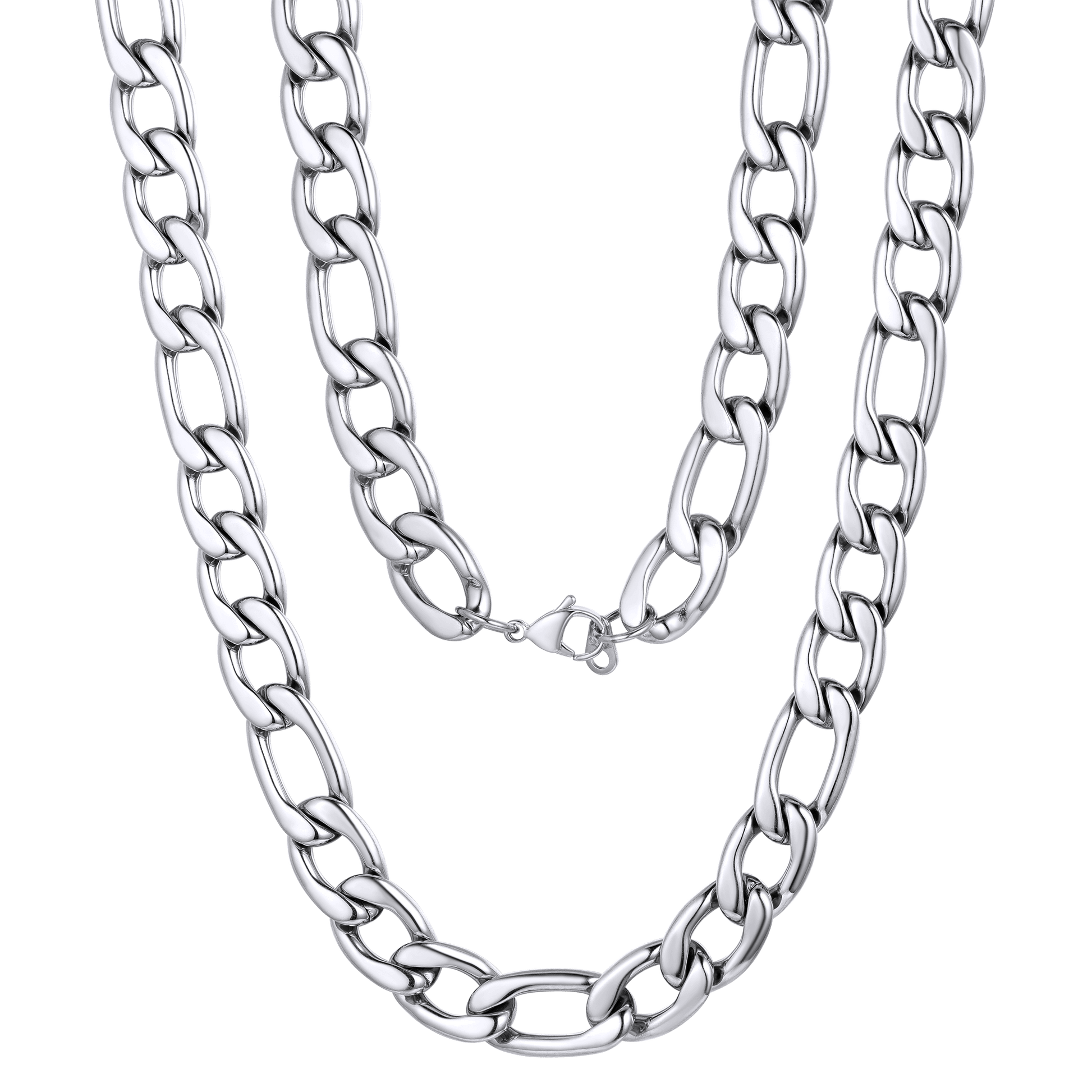 Figaro Link Chain Necklace for Men Boys, 3/5/8/12MM Wide