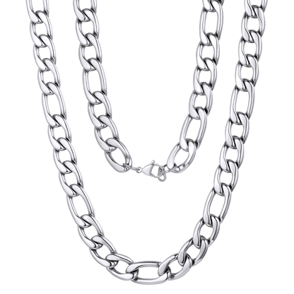 Figaro Link Chain Necklace for Men Boys, 3/5/8/12MM Wide