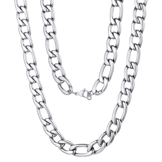 Figaro Link Chain Necklace for Men Boys, 3/5/8/12MM Wide