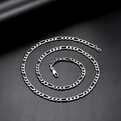 Figaro Link Chain Necklace for Men Boys, 3/5/8/12MM Wide