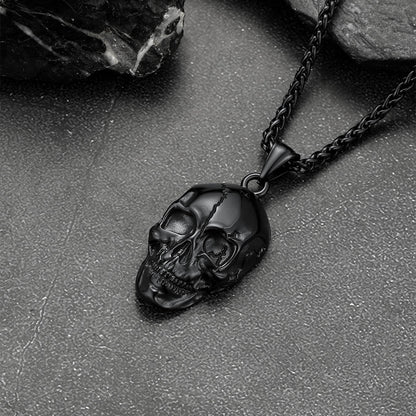 Gothic Skull Necklaces with Fissured Skeleton Head for Men