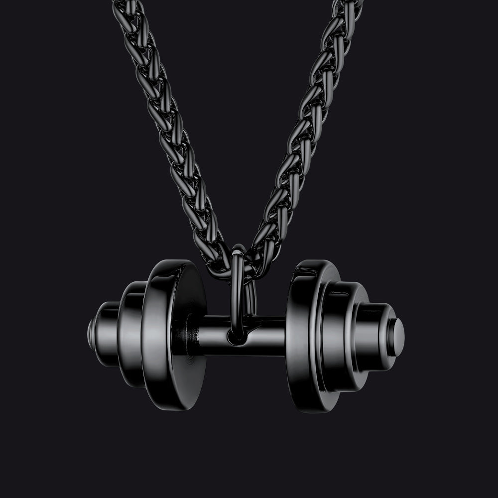 Fitness Dumbbell Pendant Necklace