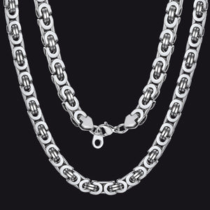 Stainless Steel Byzantine Chain Necklace for Men