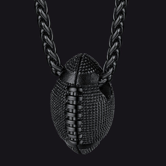 3D American Football Pendant Necklace for Sport Fans