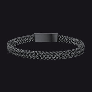 12mm Black Franco Curb Chain Bracelet for Men