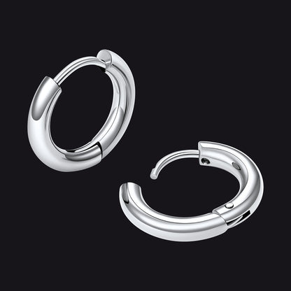Simple 10mm Hoop Earrings for Men Women