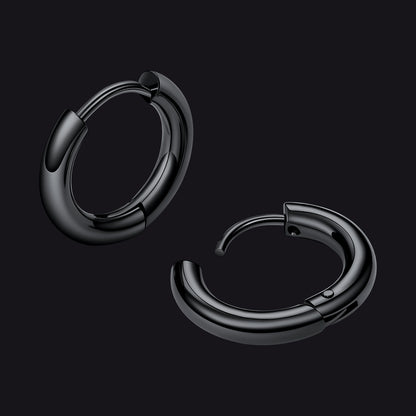 Simple 10mm Hoop Earrings for Men Women