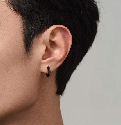 Simple 10mm Hoop Earrings for Men Women