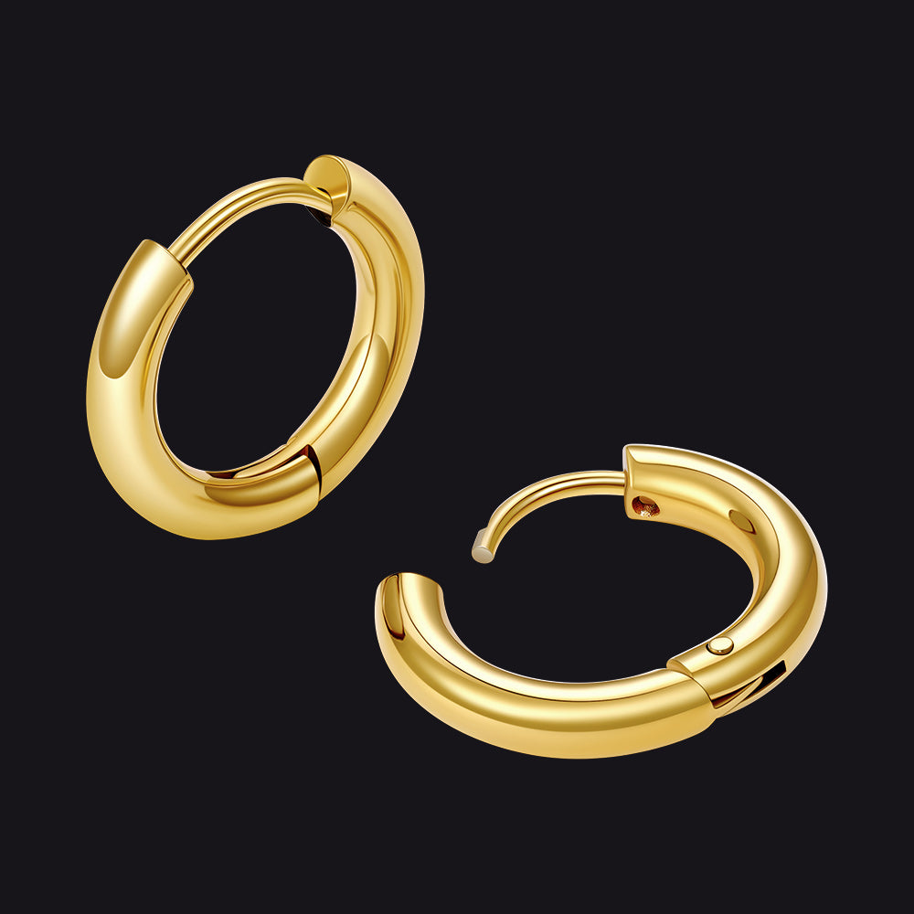 Simple 10mm Hoop Earrings for Men Women