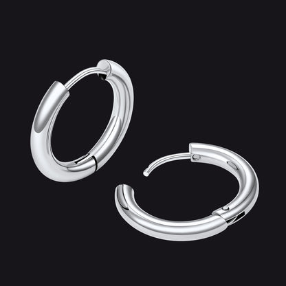 Simple 10mm Hoop Earrings for Men Women