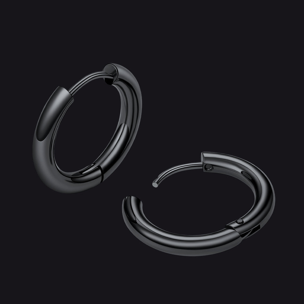 Simple 10mm Hoop Earrings for Men Women