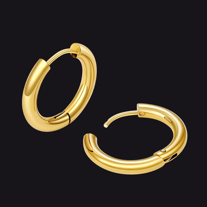Simple 10mm Hoop Earrings for Men Women