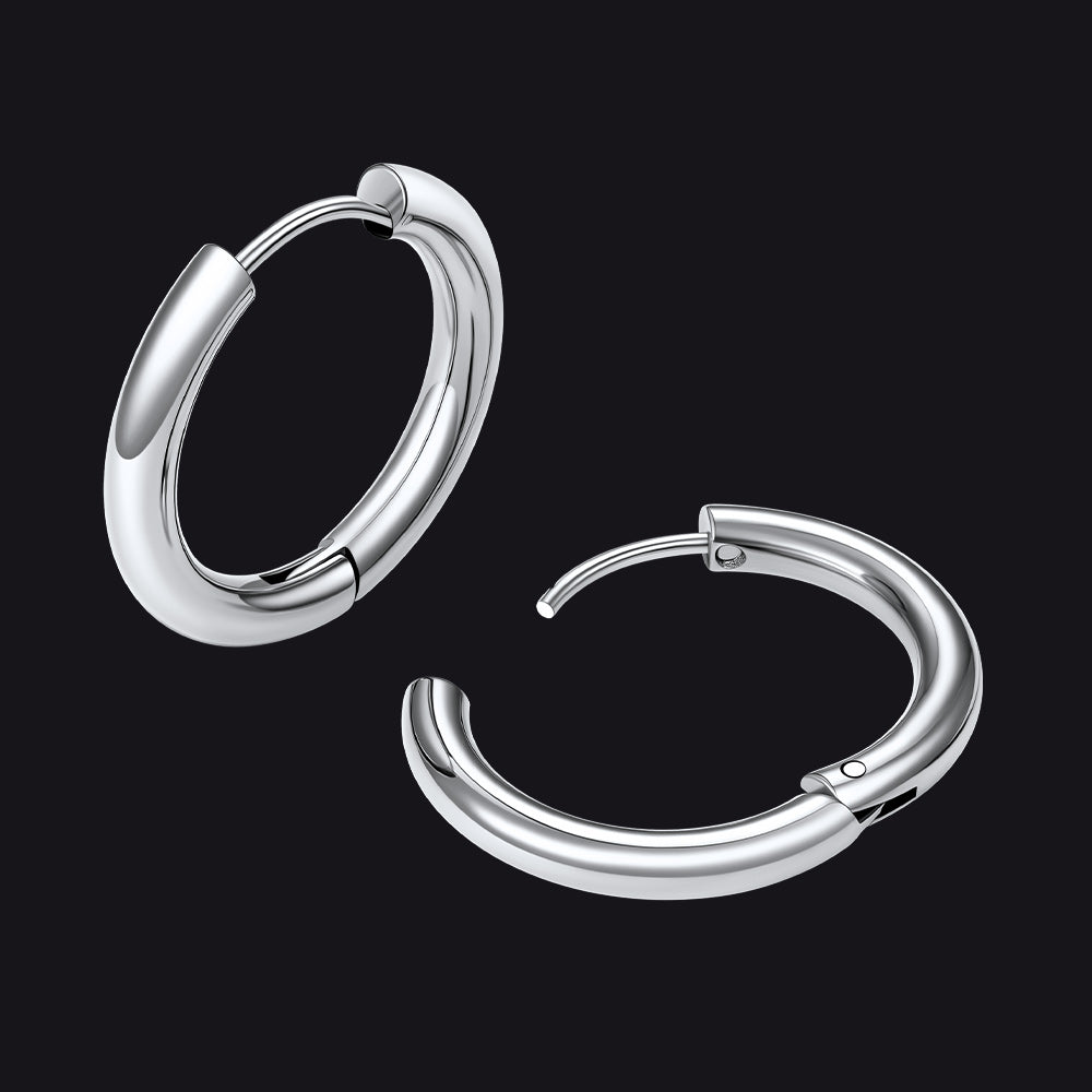Simple 10mm Hoop Earrings for Men Women