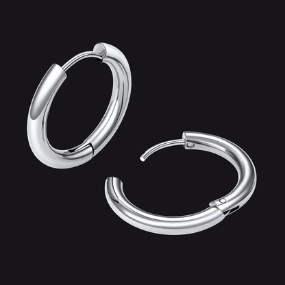 Simple 10mm Hoop Earrings for Men Women