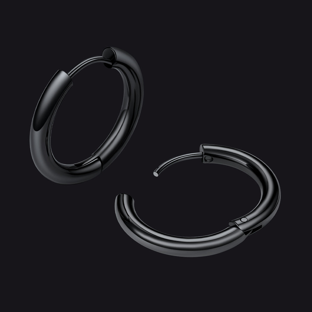 Simple 10mm Hoop Earrings for Men Women
