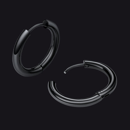 Simple 10mm Hoop Earrings for Men Women