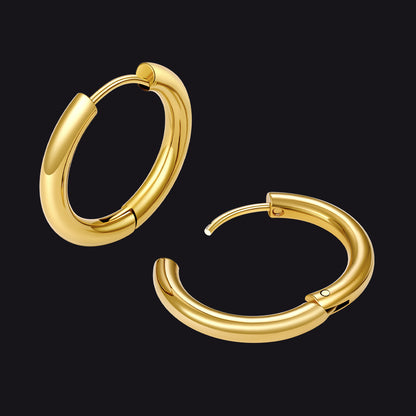 Simple 10mm Hoop Earrings for Men Women