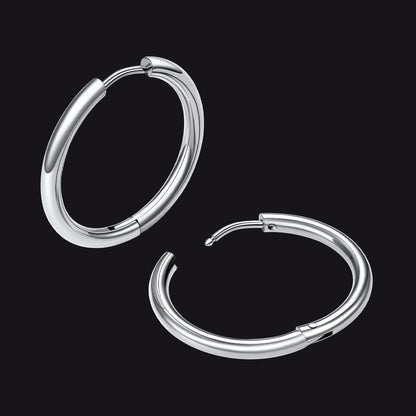 Simple 10mm Hoop Earrings for Men Women
