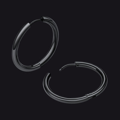 Simple 10mm Hoop Earrings for Men Women