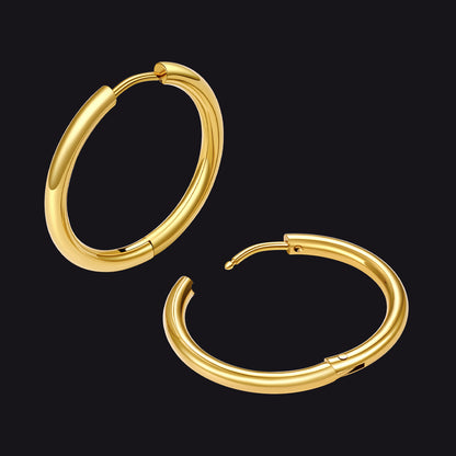 Simple 10mm Hoop Earrings for Men Women