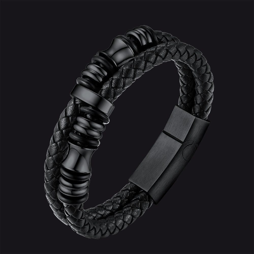 Bracelet En Cuir Faith Connexion Noir - Taille Unique - Neuf Avec étiquettes