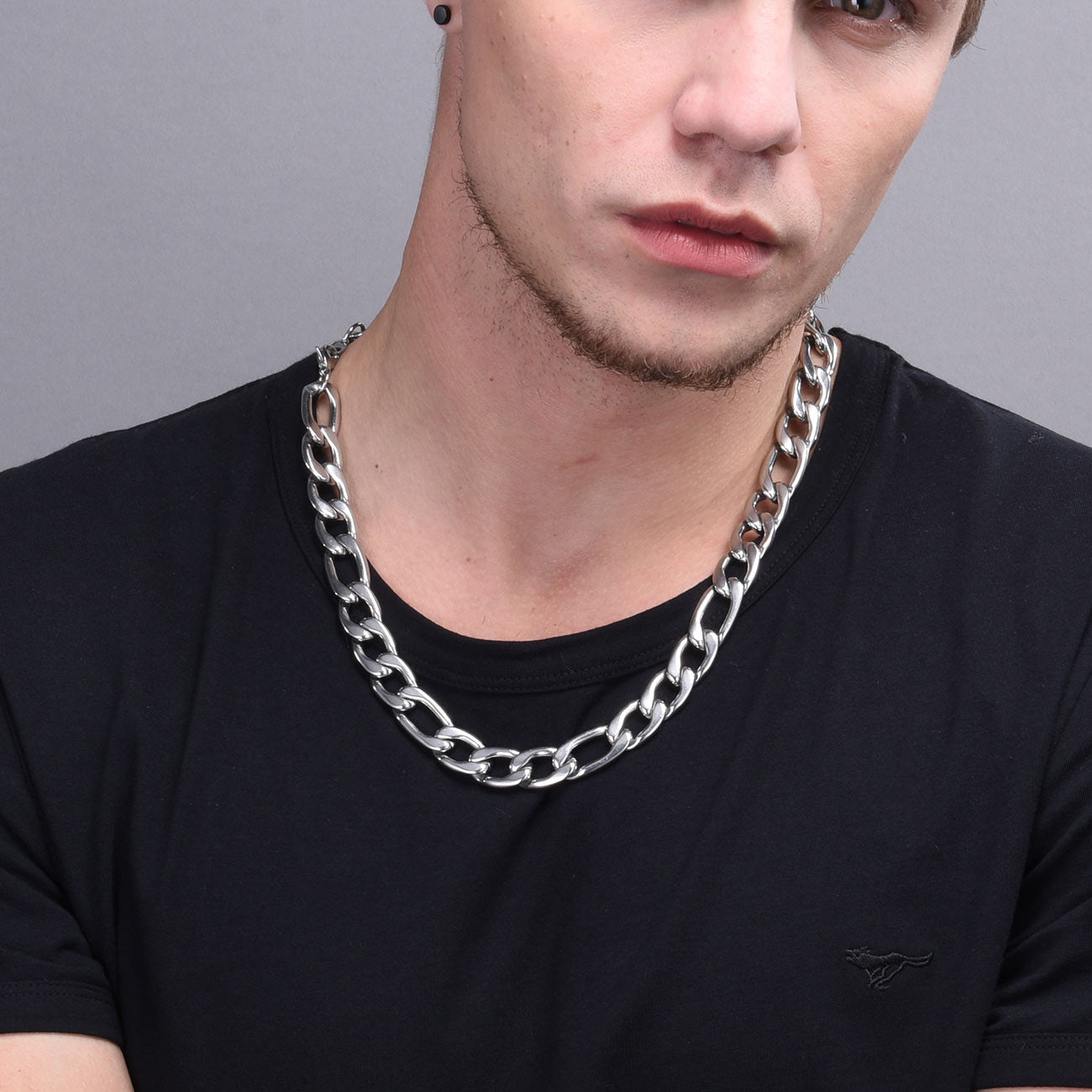 12mm Figaro Chain Necklace for Men for Men