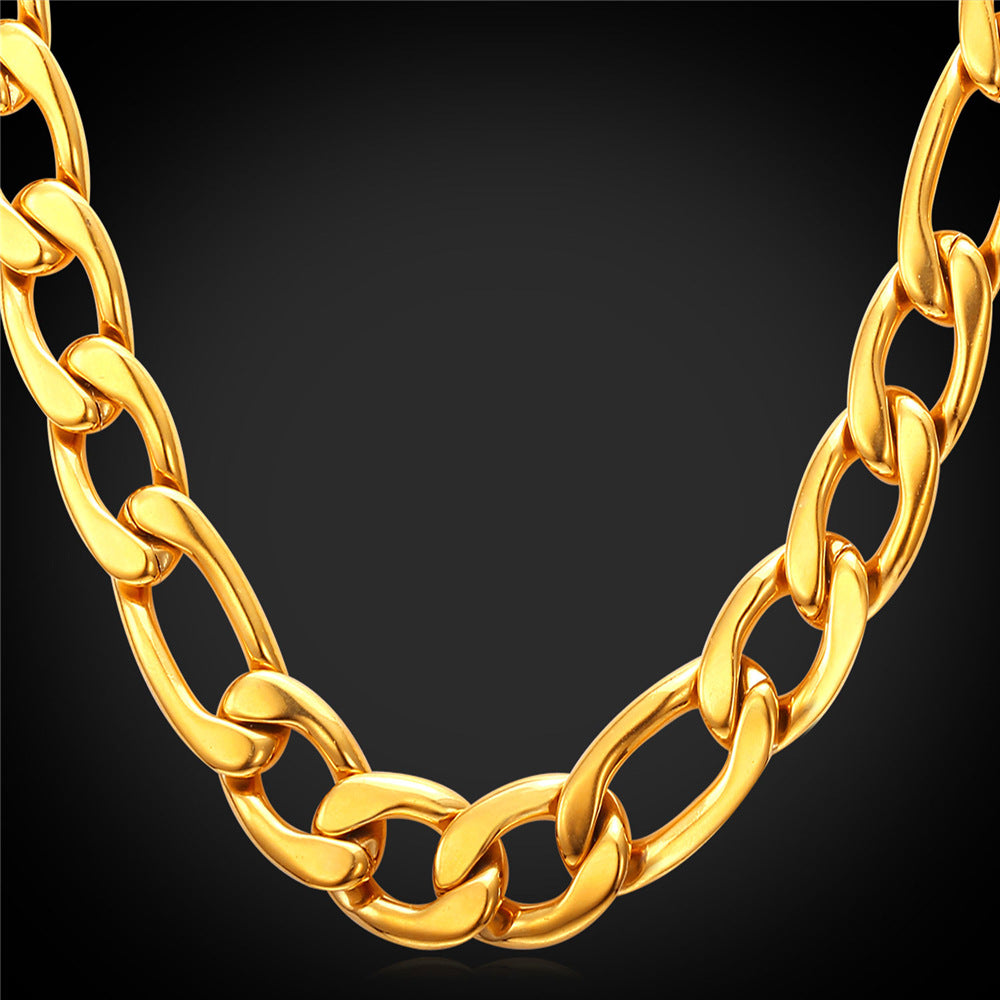 12mm Figaro Chain Necklace for Men for Men