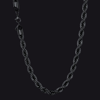Twisted  Rope Chain Link Necklace for Men Women, 3MM Width