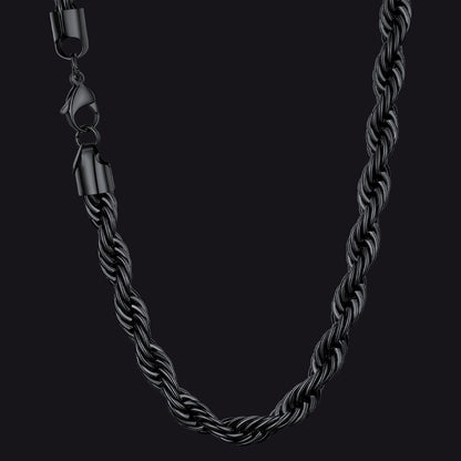Twisted  Rope Chain Link Necklace for Men Women, 3MM Width