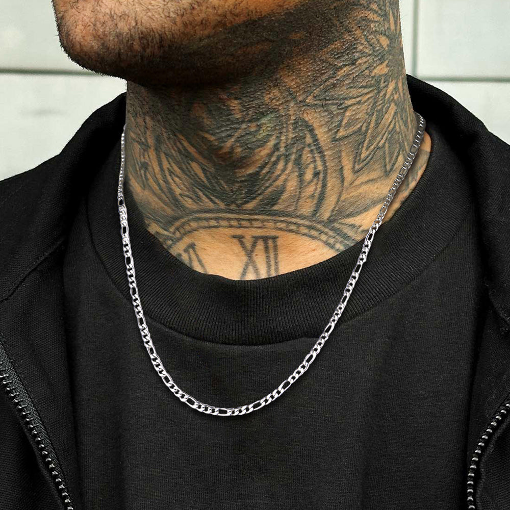 Figaro Link Chain Necklace for Men - Stainless Steel