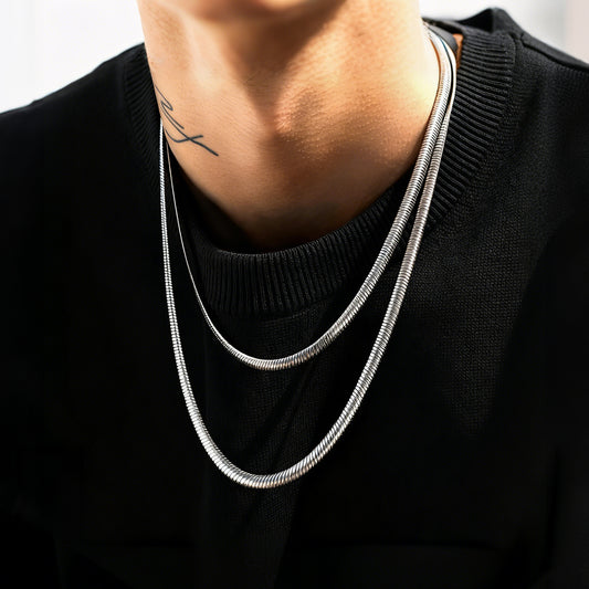 8MM steel snake chain link necklace set for men womenimg