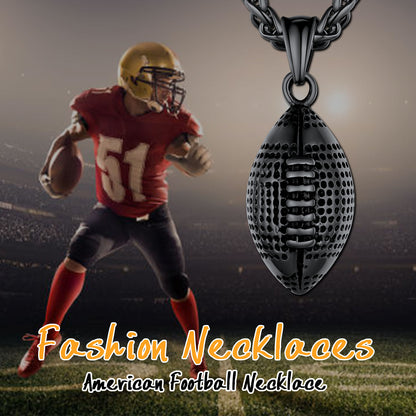3D American Football Pendant Necklace for Men Women