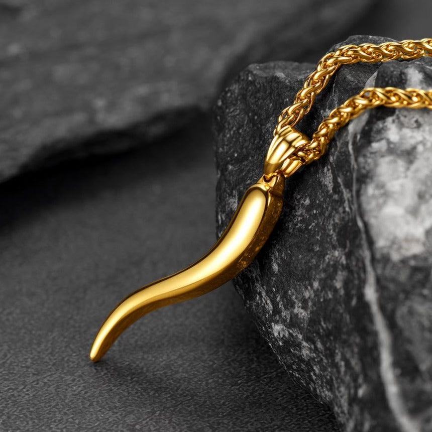 FaithHeart Italian Horn Necklace Pepper Pendant for Men FaithHeart