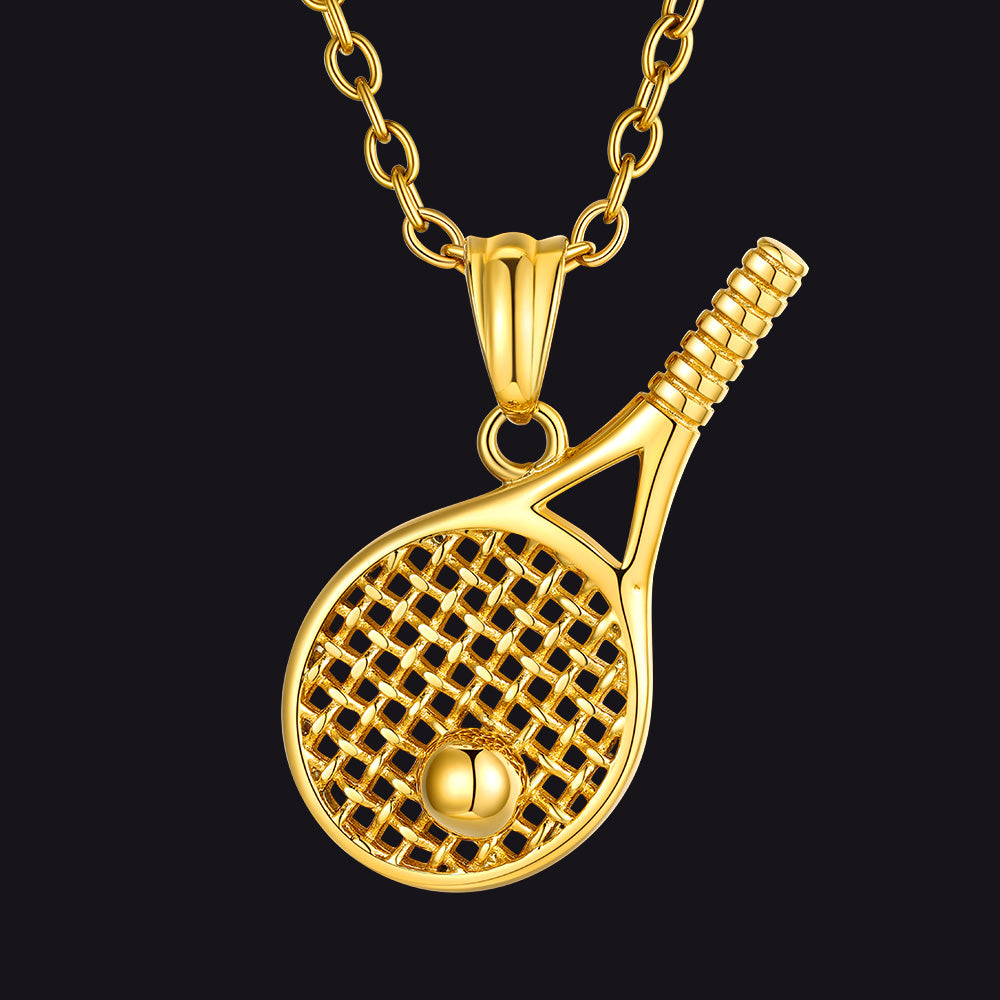 Sport Tennis Racket Necklace Sports Charm Pendant for Men Fans