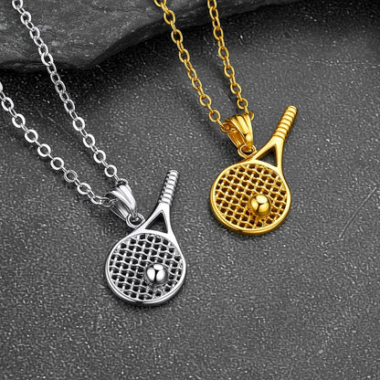 Sport Tennis Racket Necklace Sports Charm Pendant for Men Fans