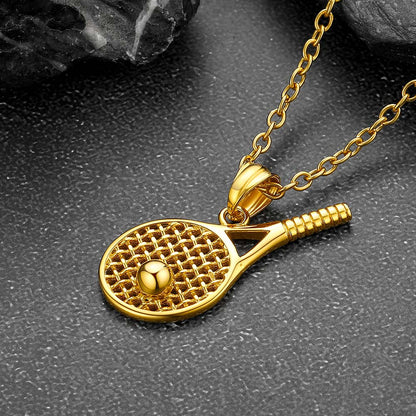 Sport Tennis Racket Necklace Sports Charm Pendant for Men Fans