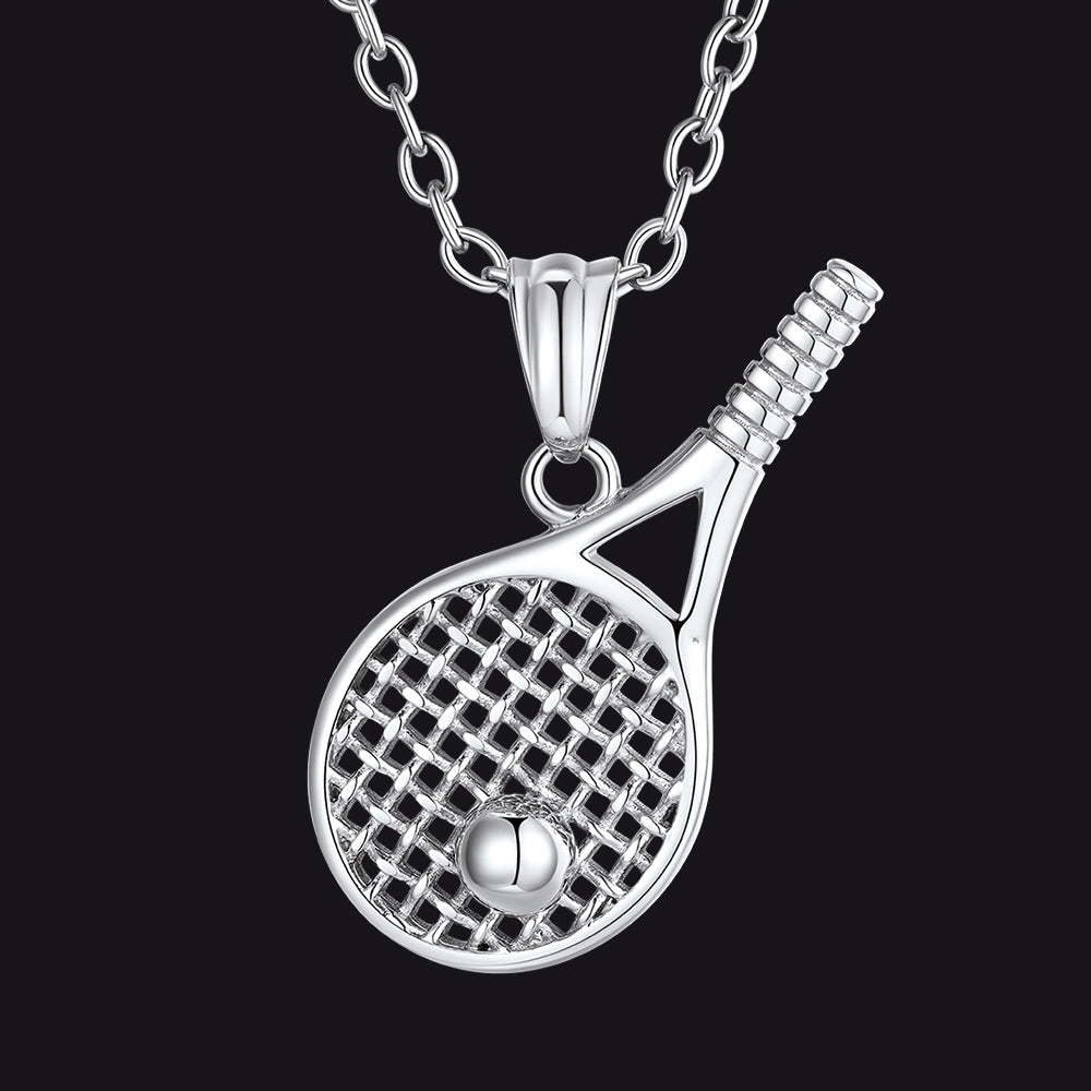 Sport Tennis Racket Necklace Sports Charm Pendant Fans