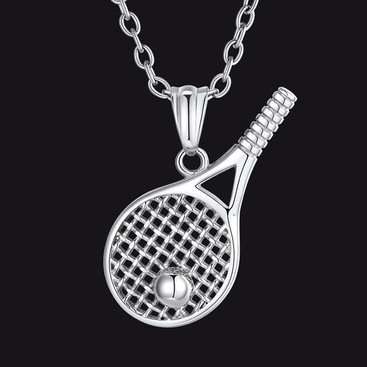 Sport Tennis Racket Necklace Sports Charm Pendant for Men Fans