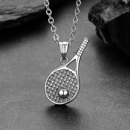 Sport Tennis Racket Necklace Sports Charm Pendant for Men Fans