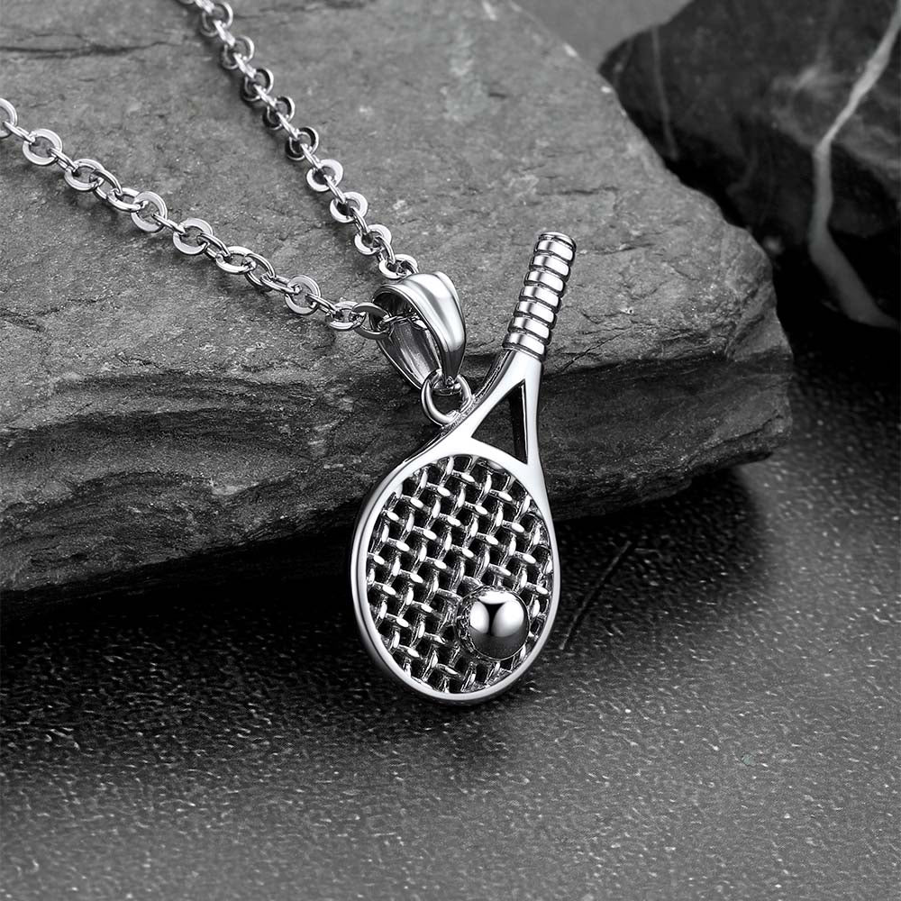 Sport Tennis Racket Necklace Sports Charm Pendant for Men Fans