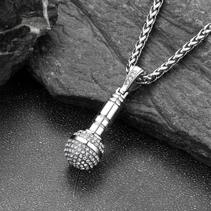 Rock Music Microphone Necklaces for Men Women Teens