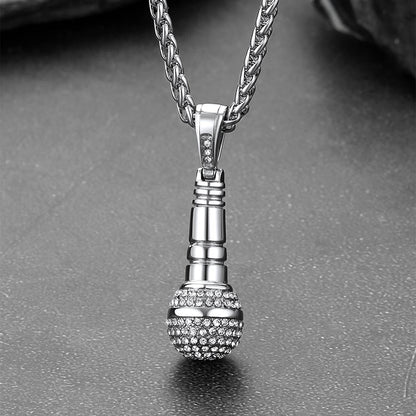 Rock Music Microphone Necklaces for Men Women Teens