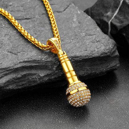 Rock Music Microphone Necklaces for Men Women Teens