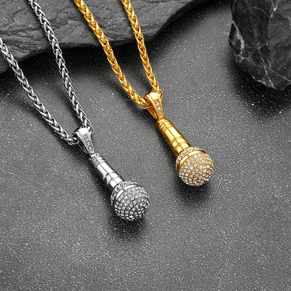 Rock Music Microphone Necklaces for Men Women Teens