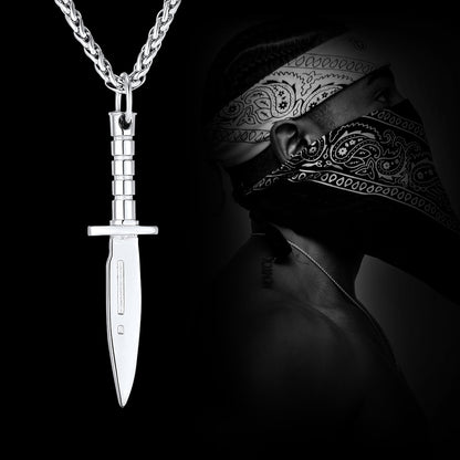 Hip Hop Knife Dagger Pendant Necklace for Men