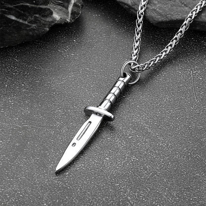 Hip Hop Knife Dagger Pendant Necklace for Men