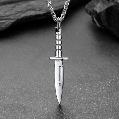 Hip Hop Knife Dagger Pendant Necklace for Men