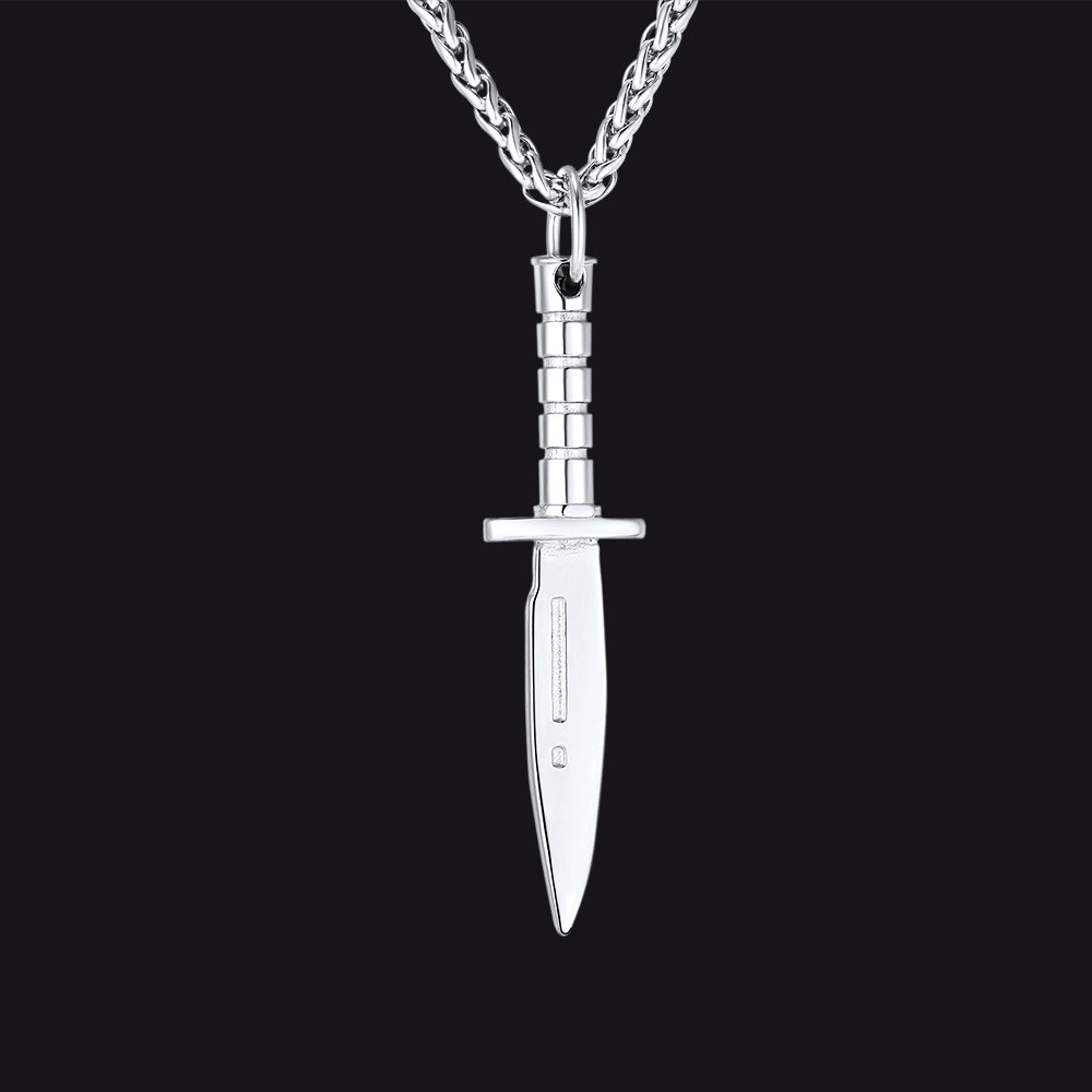 Hip Hop Knife Dagger Pendant Necklace