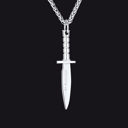 Hip Hop Knife Dagger Pendant Necklace for Men